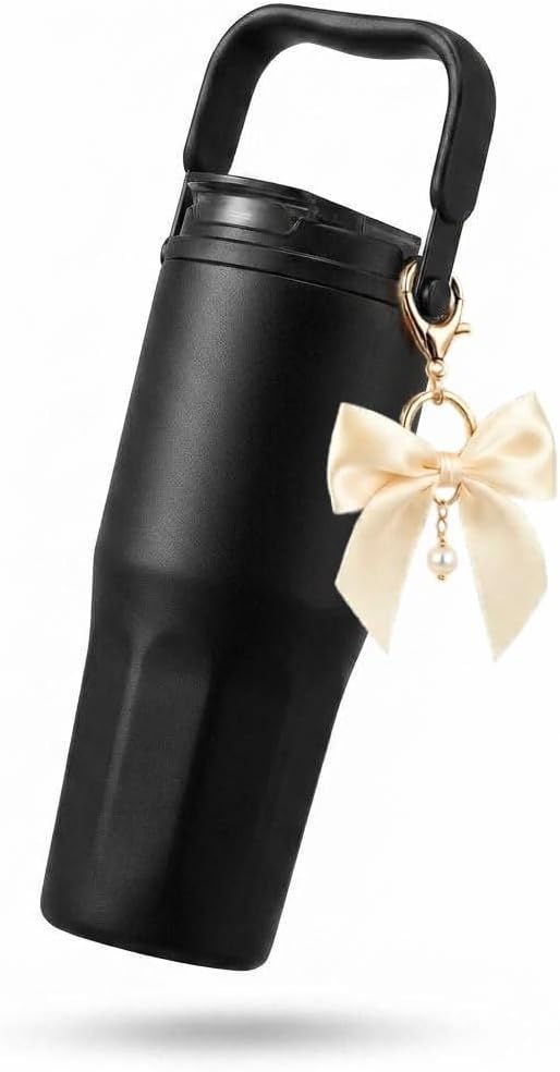 Ceramic Lined Coffee Tumbler, 27oz Leakproof Travel Mug with Straw | Ceramic-lined interior preserves pure coffee flavor with no metallic taste for every hot or iced drink.