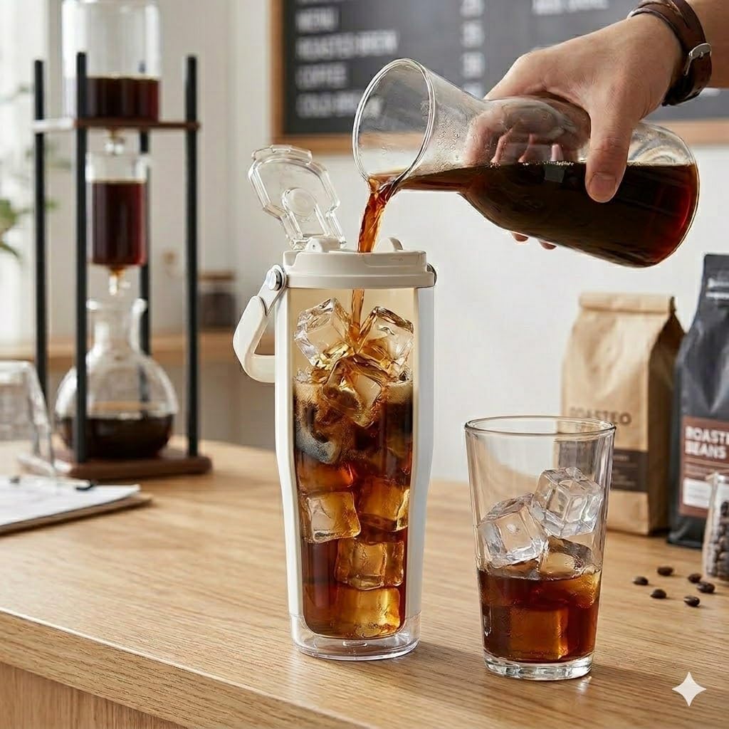 Ceramic Lined Coffee Tumbler, 27oz Leakproof Travel Mug with Straw | Ceramic-lined interior preserves pure coffee flavor with no metallic taste for every hot or iced drink.