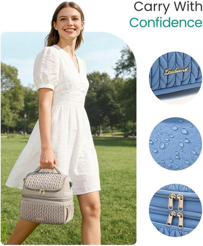 Breastmilk Cooler Bag, 12L Double Deck with Detachable Divider