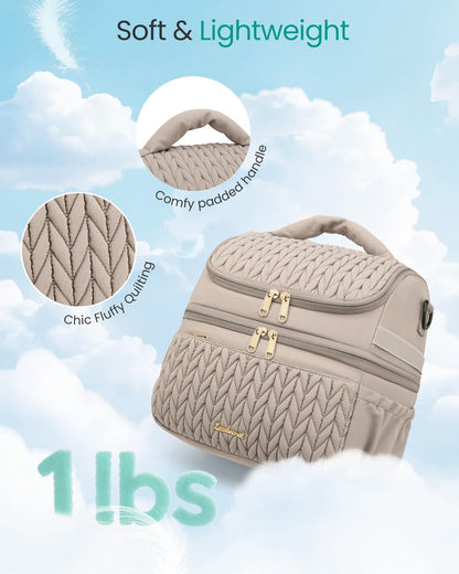 Breastmilk Cooler Bag, 12L Double Deck with Detachable Divider