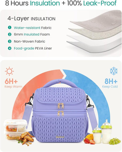 Breastmilk Cooler Bag, 12L Double Deck with Detachable Divider