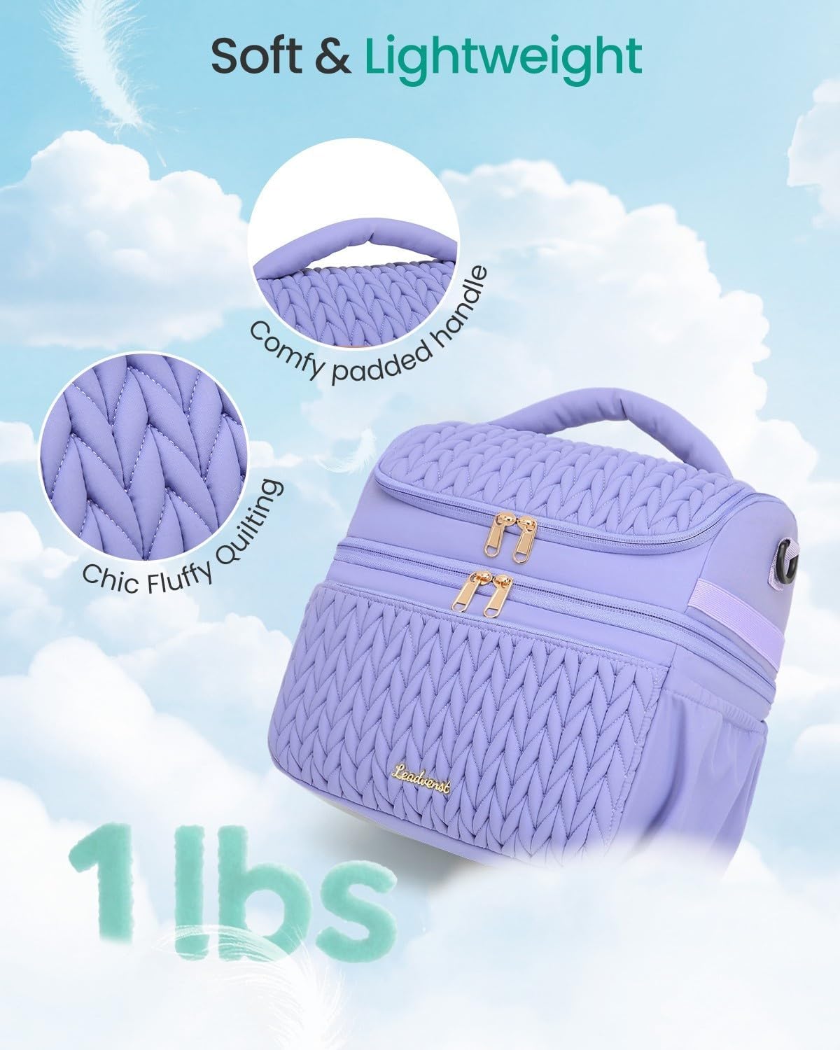 Breastmilk Cooler Bag, 12L Double Deck with Detachable Divider