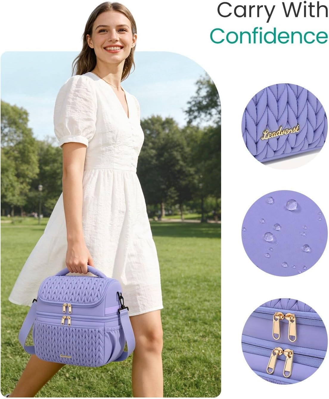 Breastmilk Cooler Bag, 12L Double Deck with Detachable Divider