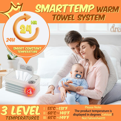 2026 New Baby Wipe Warmer and Baby Wet Wipes Dispenser | Foldable Portable Large Capacity Baby Wipes Warmer for Babies | Innovative Foldable Design | Fast and Even Heating Diaper Wipe Warmer
