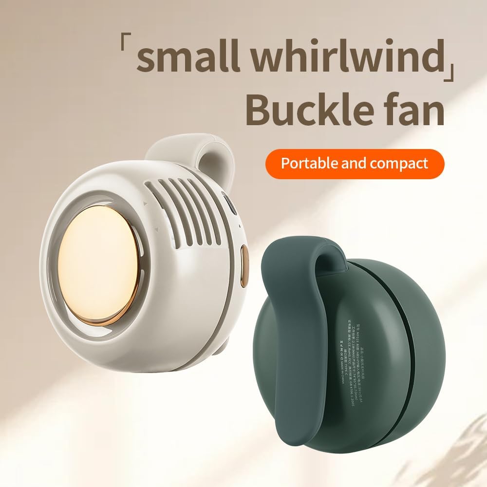 Portable Clip-On Fan for Stroller, Desk & Outdoor Use – USB Rechargeable, 3-Speed Bladeless Design, Ultra Quiet, 360° Rotation – Perfect for Sports, Travel, Camping, Office | White