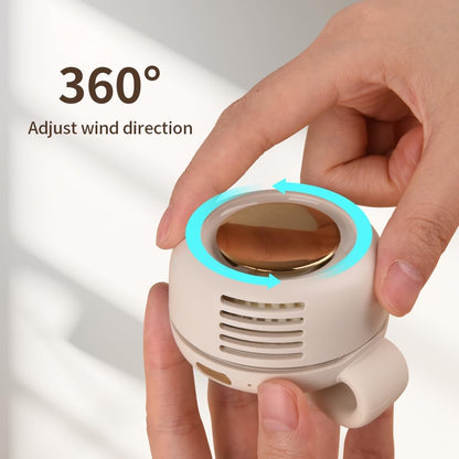 Portable Clip-On Fan for Stroller, Desk & Outdoor Use – USB Rechargeable, 3-Speed Bladeless Design, Ultra Quiet, 360° Rotation – Perfect for Sports, Travel, Camping, Office | White