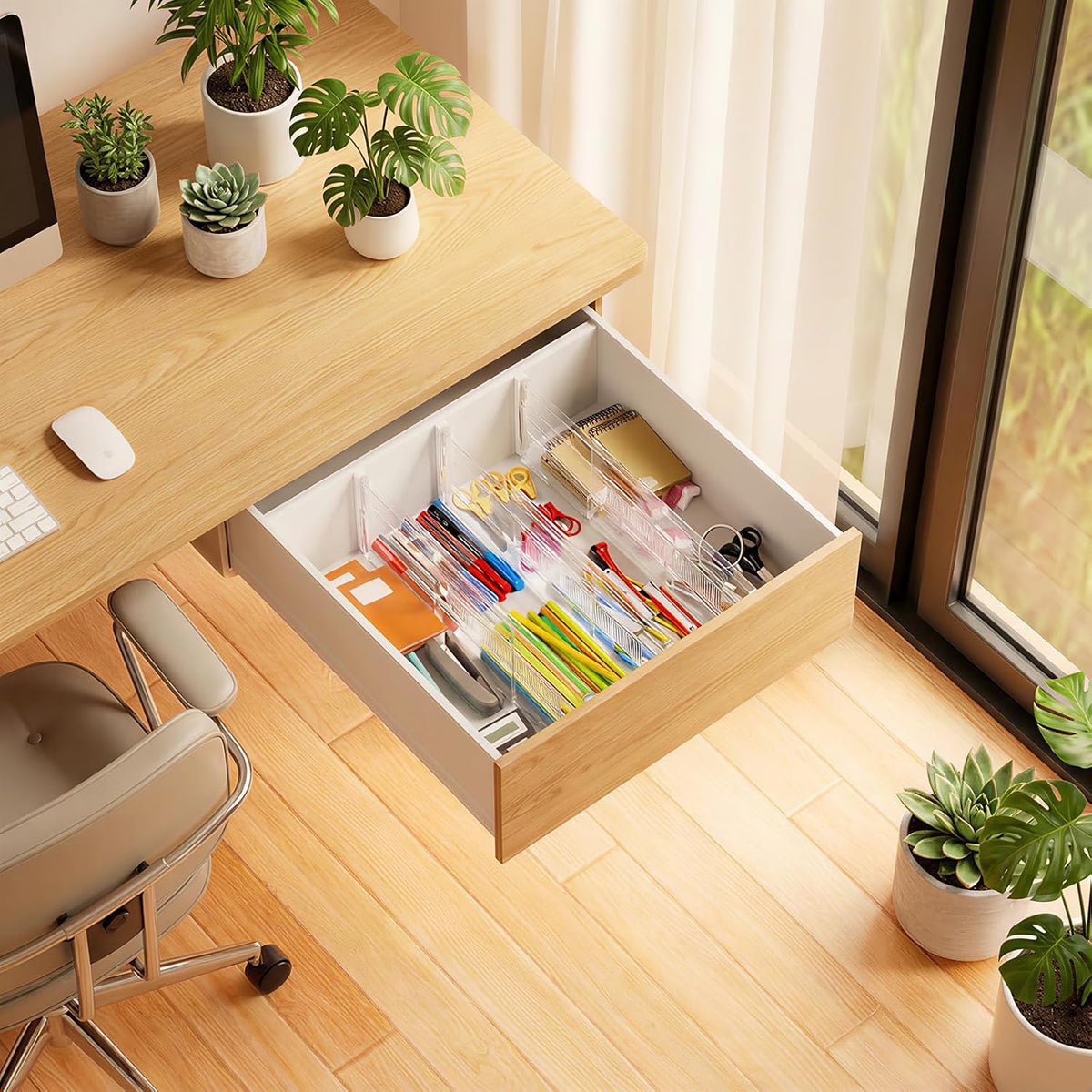 8 Pack Drawer Dividers 6" High - Tall Acrylic Drawer Divider for Clothes, 12.3-18" Adjustable Dresser Deep Drawer Dividers,Expandable Dresser Separators for Kitchen Office Baby Clothing (8)
