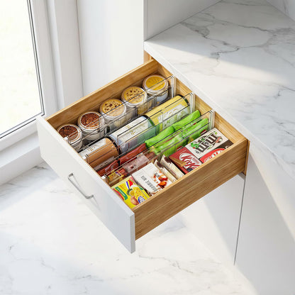 8 Pack Drawer Dividers 6" High - Tall Acrylic Drawer Divider for Clothes, 12.3-18" Adjustable Dresser Deep Drawer Dividers,Expandable Dresser Separators for Kitchen Office Baby Clothing (8)