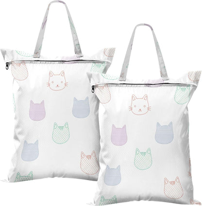 Colorful Cats Waterproof Travel Laundry Bag Easy Care 2-piece