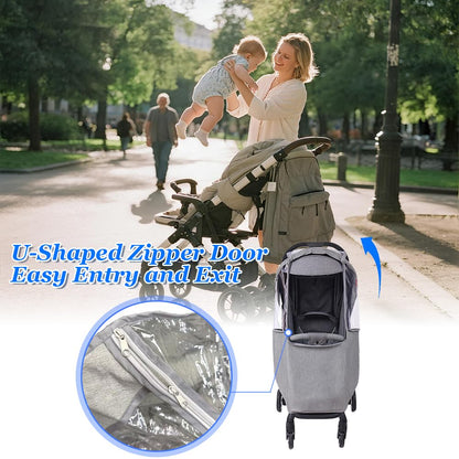 Stroller Rain Cover, Universal Baby Travel Weather Shield Breathable