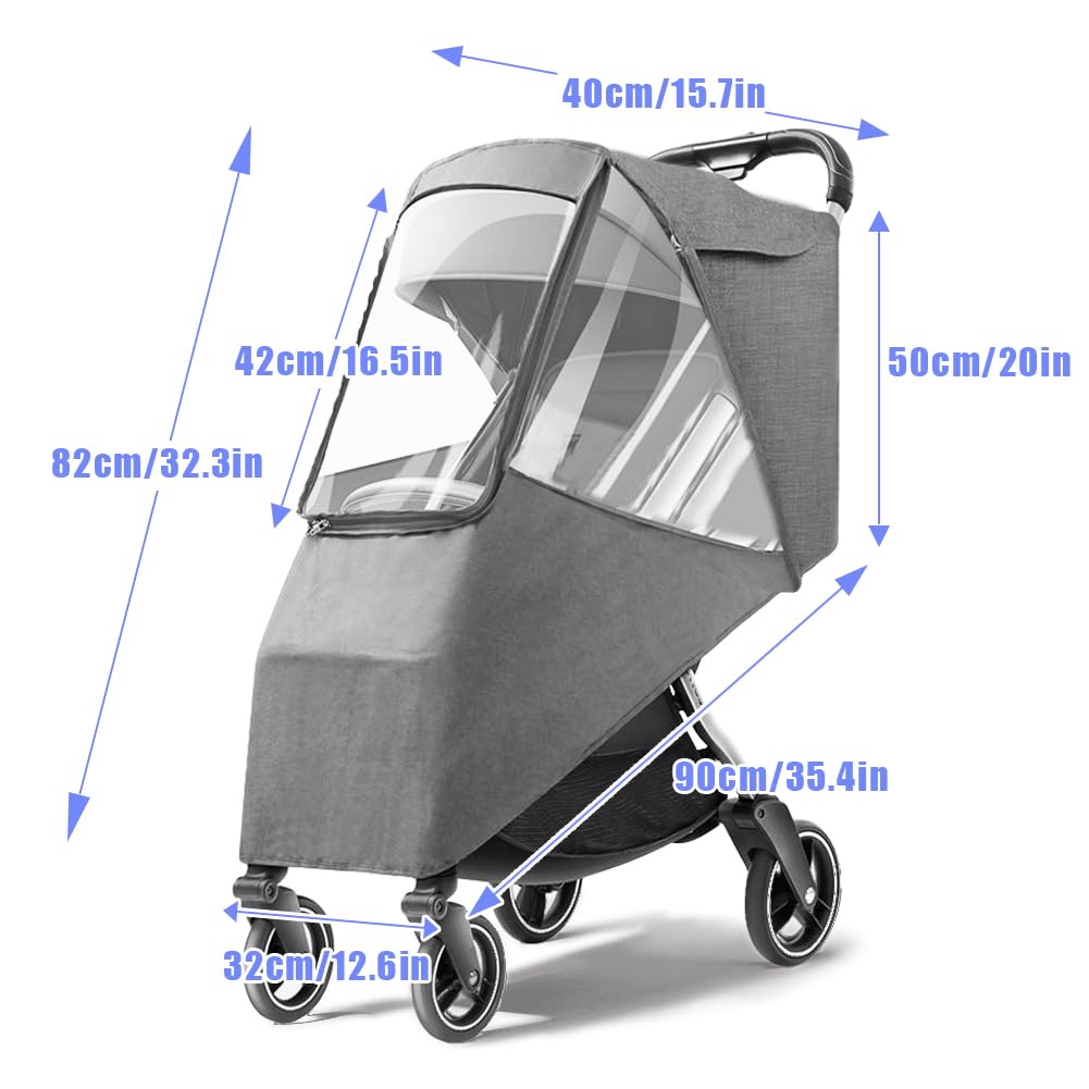 Stroller Rain Cover, Universal Baby Travel Weather Shield Breathable