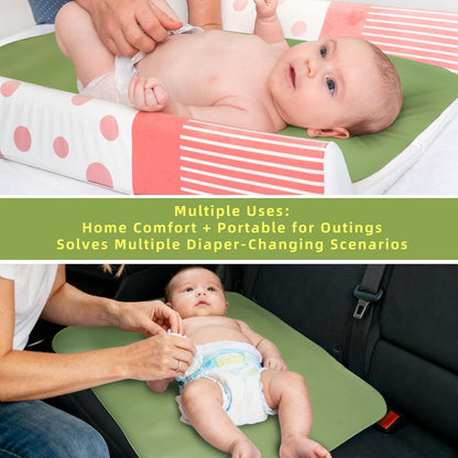 Changing Pad for Bed - Leather Changing Pad for Baby, Portable Baby Changing Mat Travel, Compact Diaper Change Mat, Fits Diaper Bag Beige