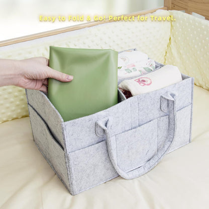 Changing Pad for Bed - Leather Changing Pad for Baby, Portable Baby Changing Mat Travel, Compact Diaper Change Mat, Fits Diaper Bag Beige