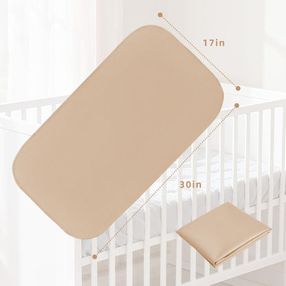 Changing Pad for Bed - Leather Changing Pad for Baby, Portable Baby Changing Mat Travel, Compact Diaper Change Mat, Fits Diaper Bag Beige