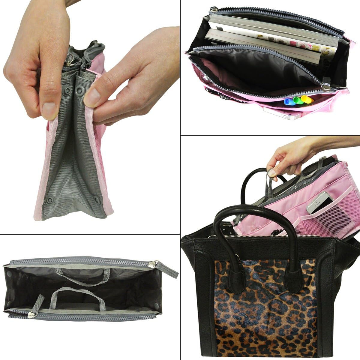 ® Unisex Bag Insert Organizer, Travel Bag Organizer - Grey