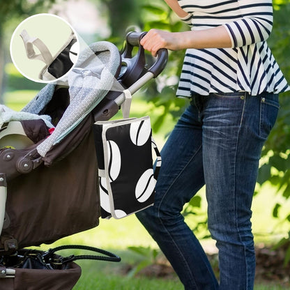 Coffee Black Print Portable Diaper Changing Pad for Walks