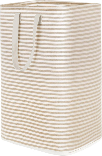 80L Large Laundry Baskets, 3 Pack, Reinforced Handles, Beige