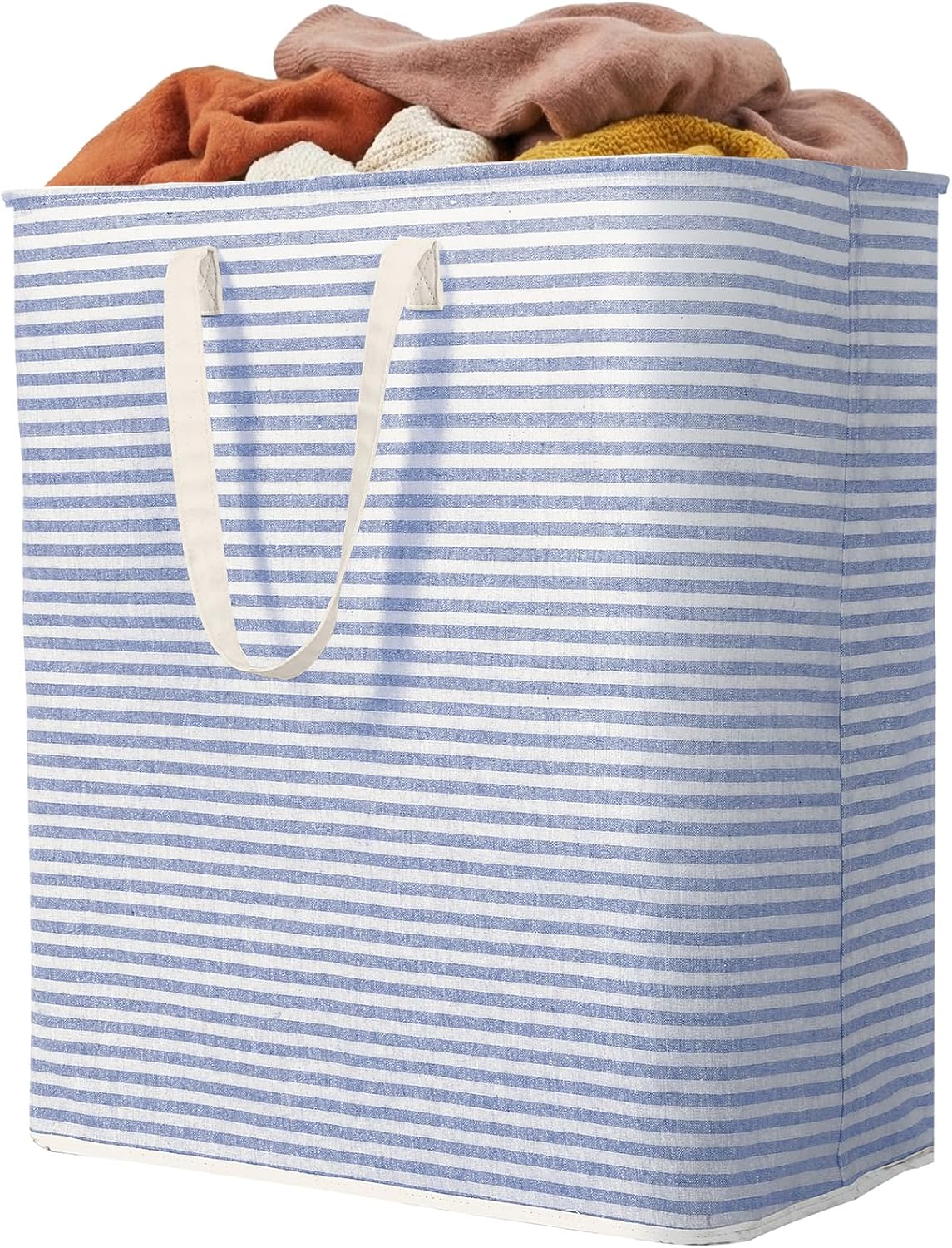 80L Large Laundry Baskets, 3 Pack, Reinforced Handles, Beige