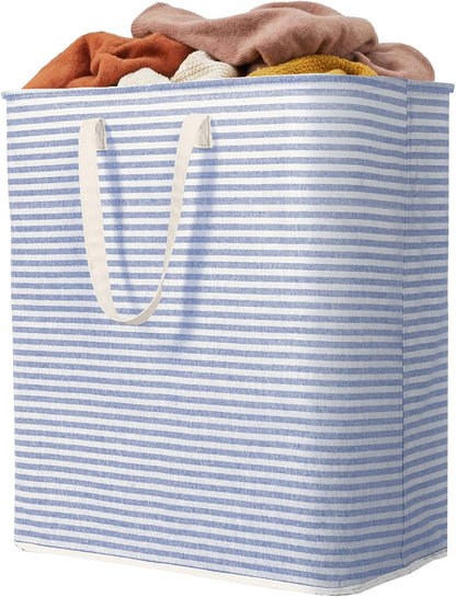 80L Large Laundry Baskets, 3 Pack, Reinforced Handles, Beige
