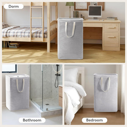 80L Large Laundry Baskets, 3 Pack, Reinforced Handles, Beige