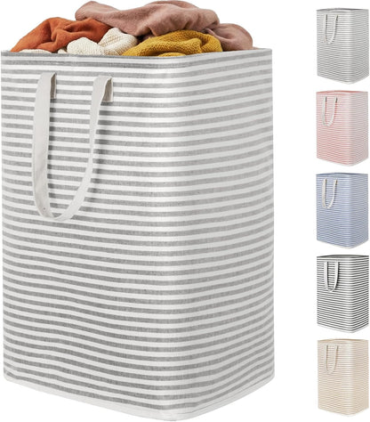 80L Large Laundry Baskets, 3 Pack, Reinforced Handles, Beige