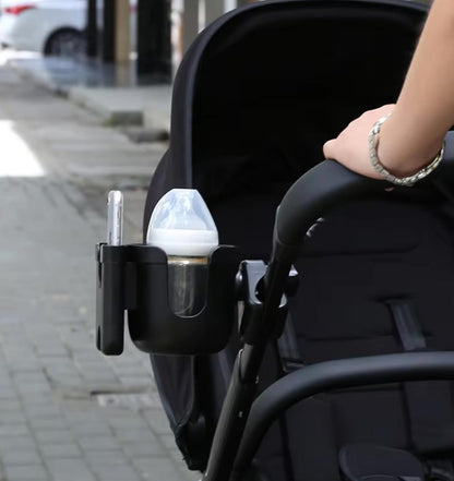 Universal Stroller Cup Holder with Mobile Phone Strollers Storage Rack, 360 Degrees Rotation Drink Holder for Bike, Pushchair, Wheelchair, Walker, Fits Most Cups