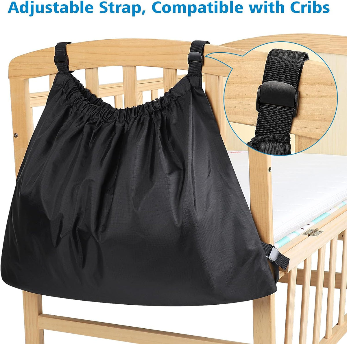 Stroller Organizer, Universal Stroller Bag for Uppababy, Baby Jogger, Britax Strollers, Adjustable Large Storage Accessories Caddy for Stroller and Crib