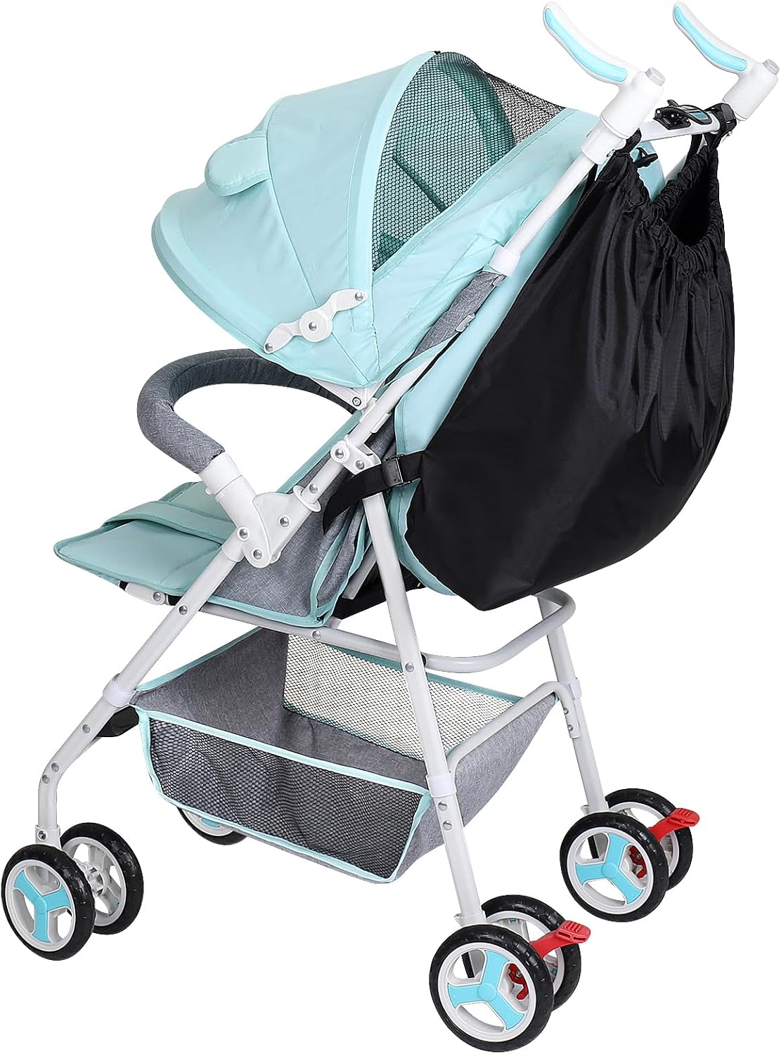Stroller Organizer, Universal Stroller Bag for Uppababy, Baby Jogger, Britax Strollers, Adjustable Large Storage Accessories Caddy for Stroller and Crib