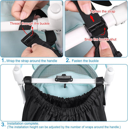 Stroller Organizer, Universal Stroller Bag for Uppababy, Baby Jogger, Britax Strollers, Adjustable Large Storage Accessories Caddy for Stroller and Crib