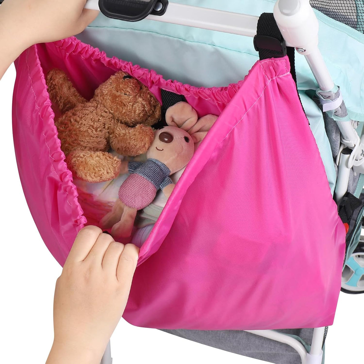 Stroller Organizer, Universal Stroller Bag for Uppababy, Baby Jogger, Britax Strollers, Adjustable Large Storage Accessories Caddy for Stroller and Crib