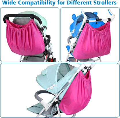 Stroller Organizer, Universal Stroller Bag for Uppababy, Baby Jogger, Britax Strollers, Adjustable Large Storage Accessories Caddy for Stroller and Crib