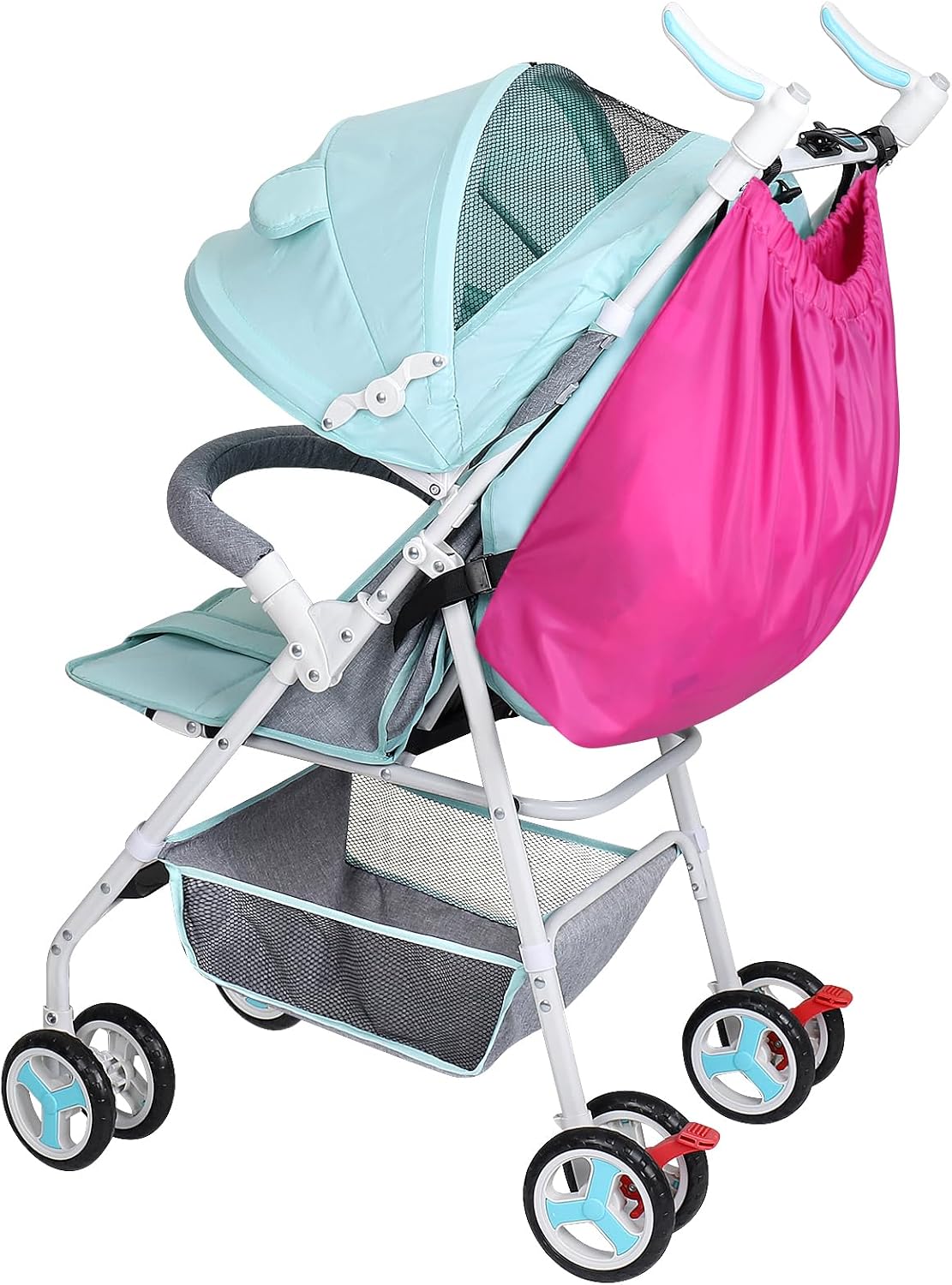 Stroller Organizer, Universal Stroller Bag for Uppababy, Baby Jogger, Britax Strollers, Adjustable Large Storage Accessories Caddy for Stroller and Crib
