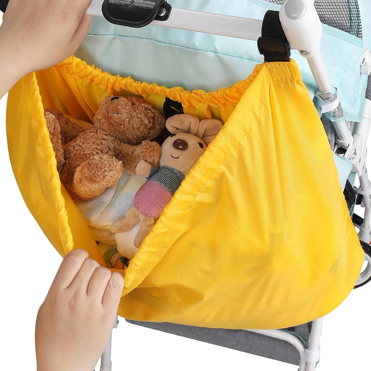 Stroller Organizer, Universal Stroller Bag for Uppababy, Baby Jogger, Britax Strollers, Adjustable Large Storage Accessories Caddy for Stroller and Crib