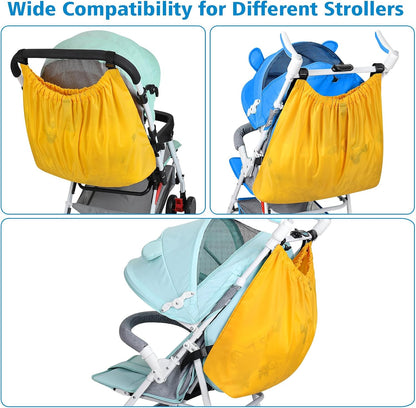 Stroller Organizer, Universal Stroller Bag for Uppababy, Baby Jogger, Britax Strollers, Adjustable Large Storage Accessories Caddy for Stroller and Crib