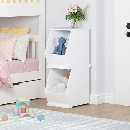 Kids Toy Storage Organizer, Stackable Bins, Cubby Toy Shelf