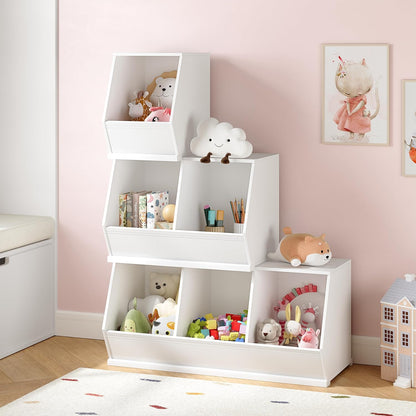 Kids Toy Storage Organizer, Stackable Bins, Cubby Toy Shelf