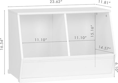 Kids Toy Storage Organizer, Stackable Bins, Cubby Toy Shelf