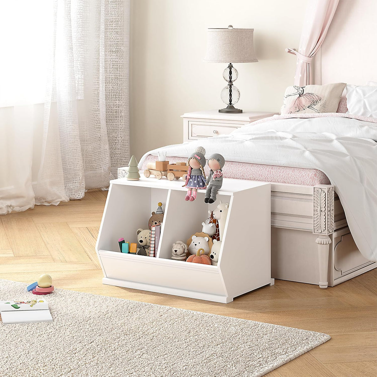 Kids Toy Storage Organizer, Stackable Bins, Cubby Toy Shelf