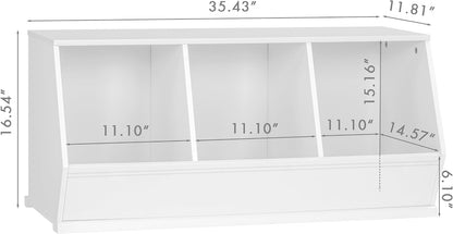 Kids Toy Storage Organizer, Stackable Bins, Cubby Toy Shelf