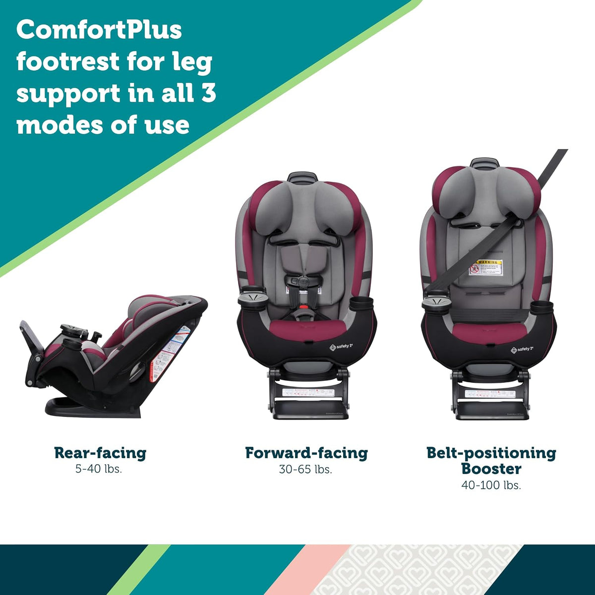 Grow and Go All-in-One Convertible Car Seat, Rear Facing, 5-40 lbs, Forward Facing (30–65 lbs), High Back Booster Seat 40-100 pounds, Alaskan Blue