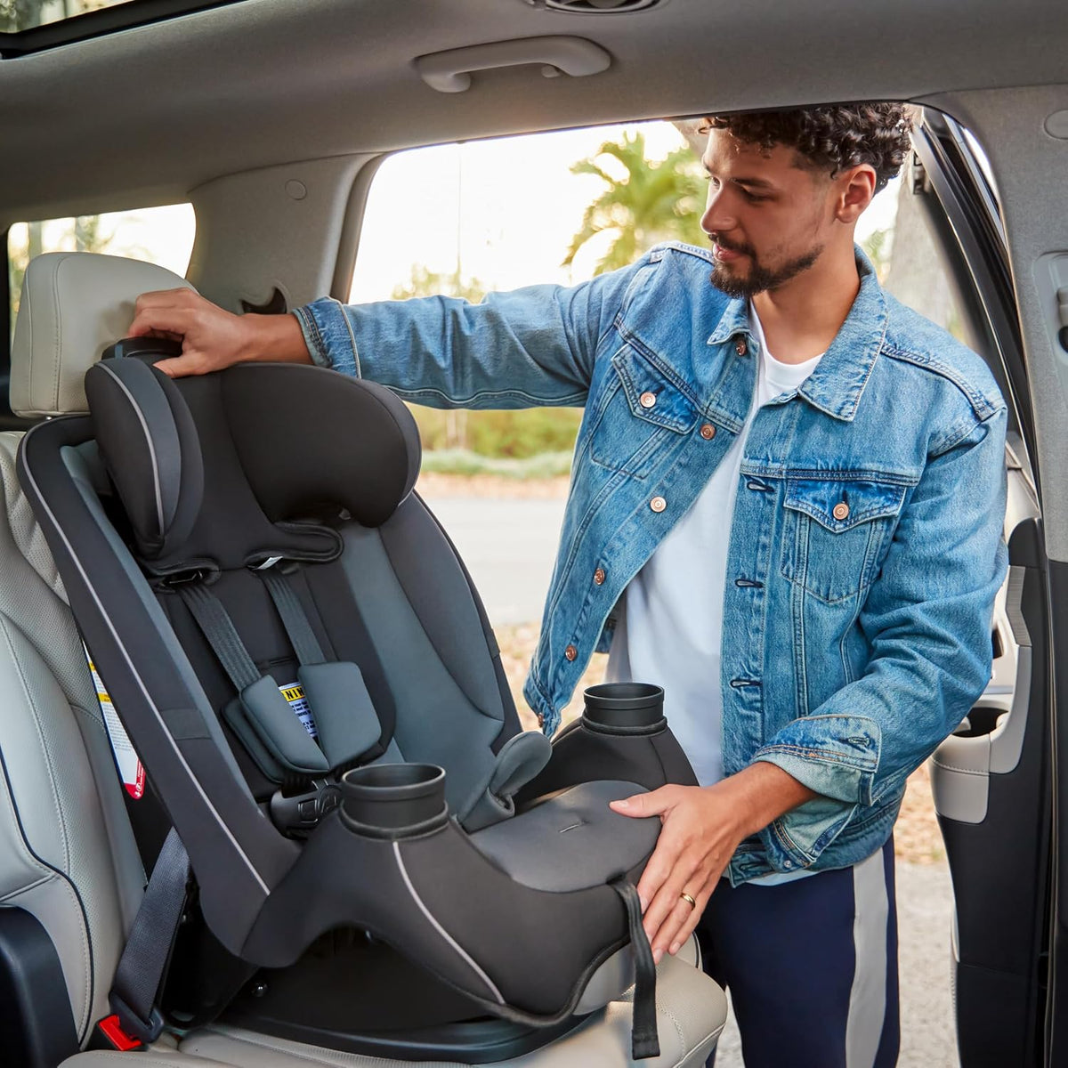 Grow and Go All-in-One Convertible Car Seat, Rear Facing, 5-40 lbs, Forward Facing (30–65 lbs), High Back Booster Seat 40-100 pounds, Alaskan Blue