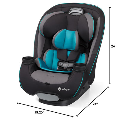 Grow and Go All-in-One Convertible Car Seat, Rear Facing, 5-40 lbs, Forward Facing (30–65 lbs), High Back Booster Seat 40-100 pounds, Alaskan Blue