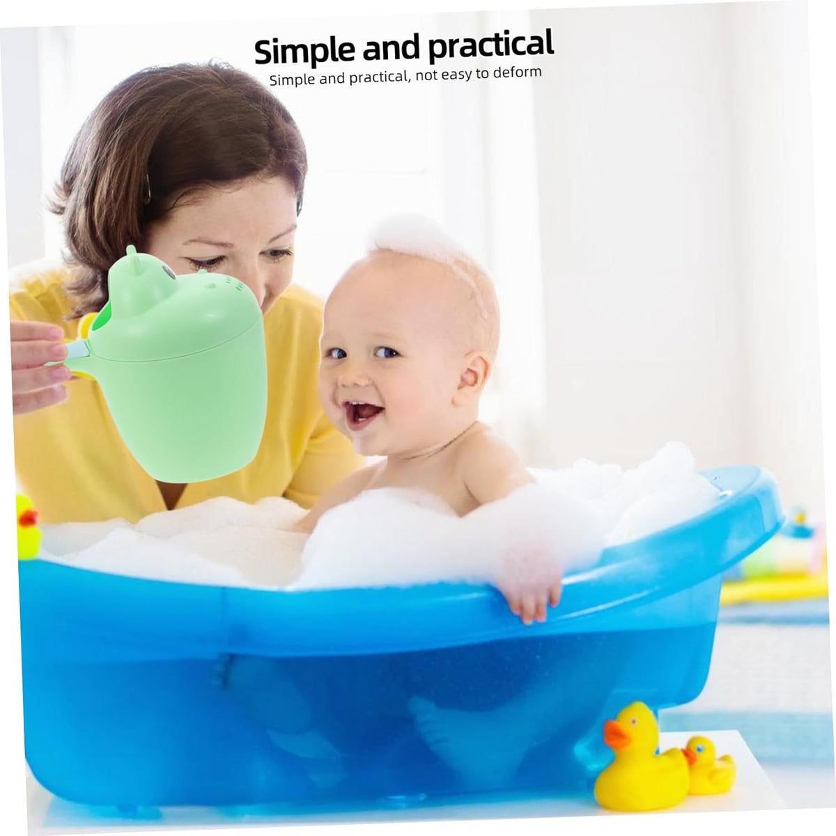 ERINGOGO Large Baby Bath Rinse Cup for Boys and Girls Shampoo Rinser Comfortable to Hold Handle for Bath Time and Hair Washing