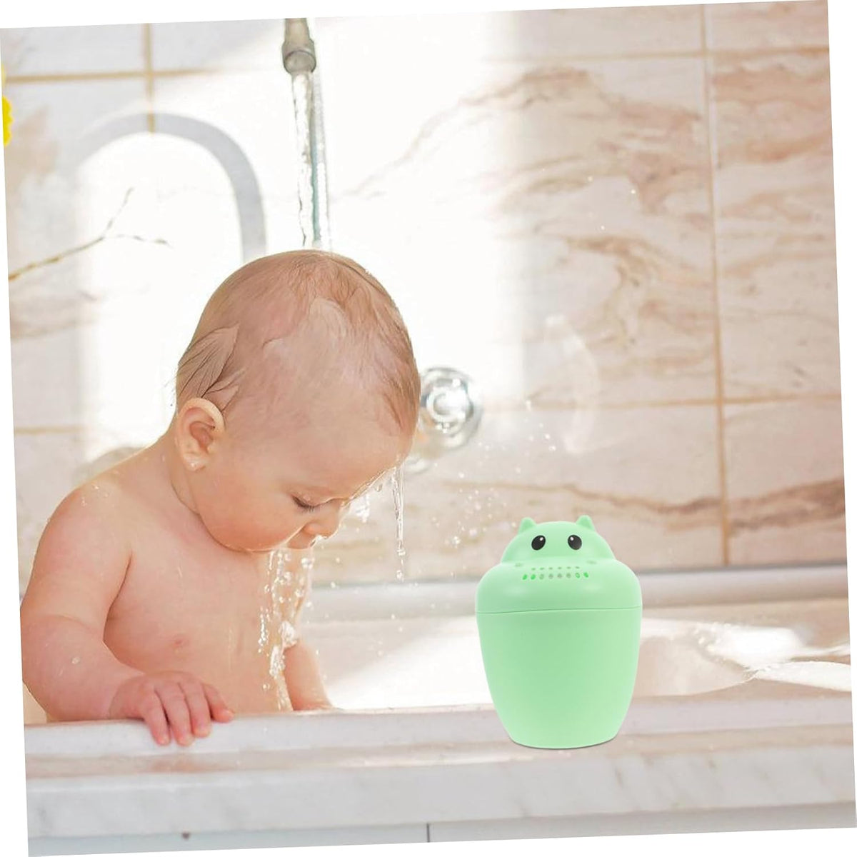 ERINGOGO Large Baby Bath Rinse Cup for Boys and Girls Shampoo Rinser Comfortable to Hold Handle for Bath Time and Hair Washing