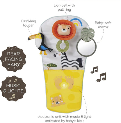 Musical Car Seat Toys for 0-12 Month Old Babies - Activity Center with Sensory Soft Hanging Toys and Mirror - Carseat Gift for Infants