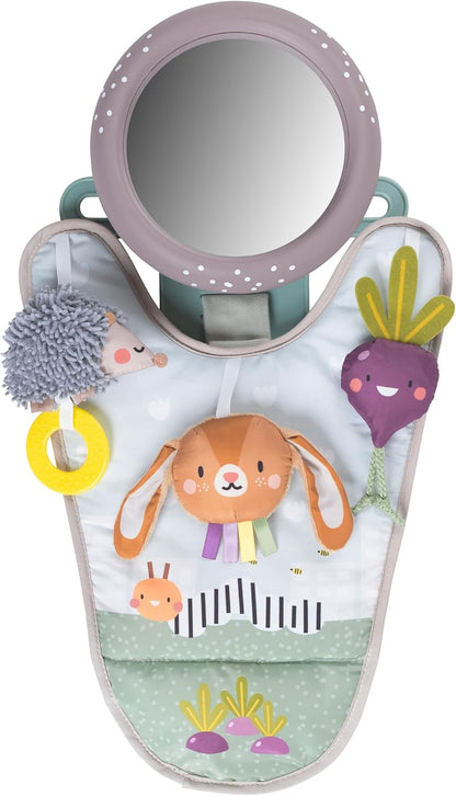 Musical Car Seat Toys for 0-12 Month Old Babies - Activity Center with Sensory Soft Hanging Toys and Mirror - Carseat Gift for Infants