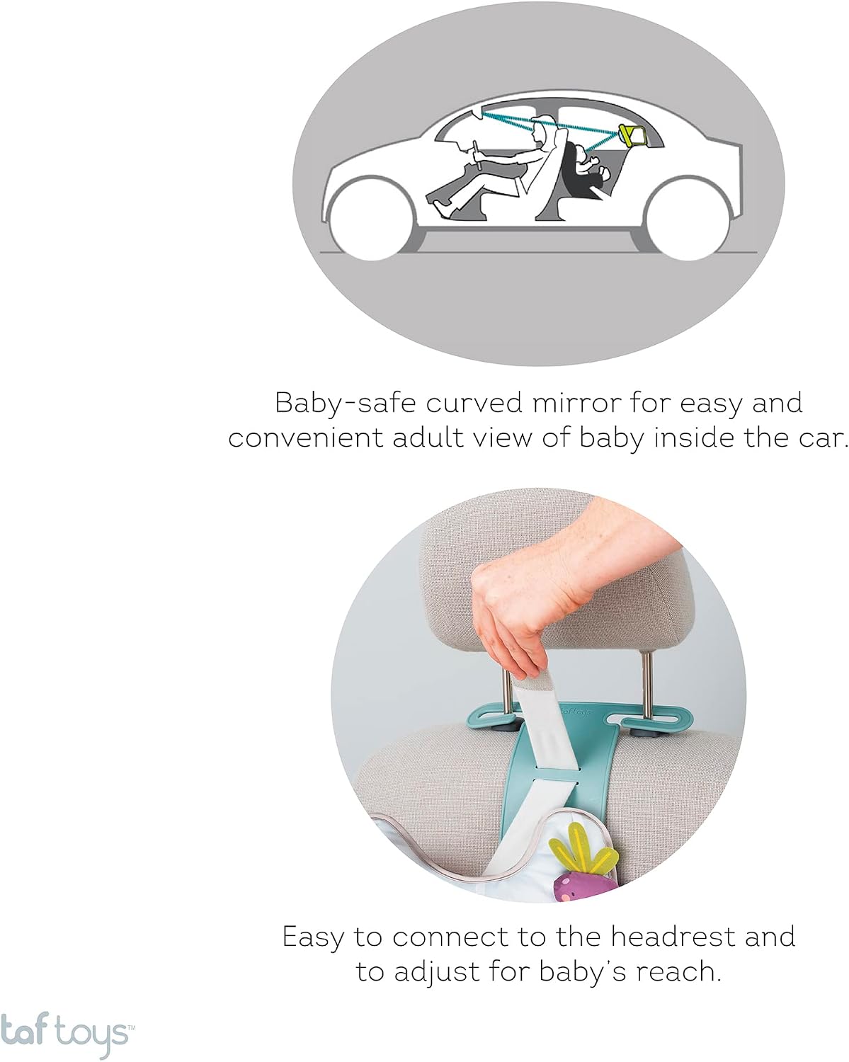 Musical Car Seat Toys for 0-12 Month Old Babies - Activity Center with Sensory Soft Hanging Toys and Mirror - Carseat Gift for Infants