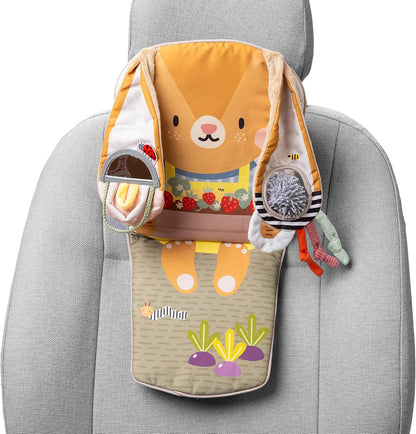 Musical Car Seat Toys for 0-12 Month Old Babies - Activity Center with Sensory Soft Hanging Toys and Mirror - Carseat Gift for Infants