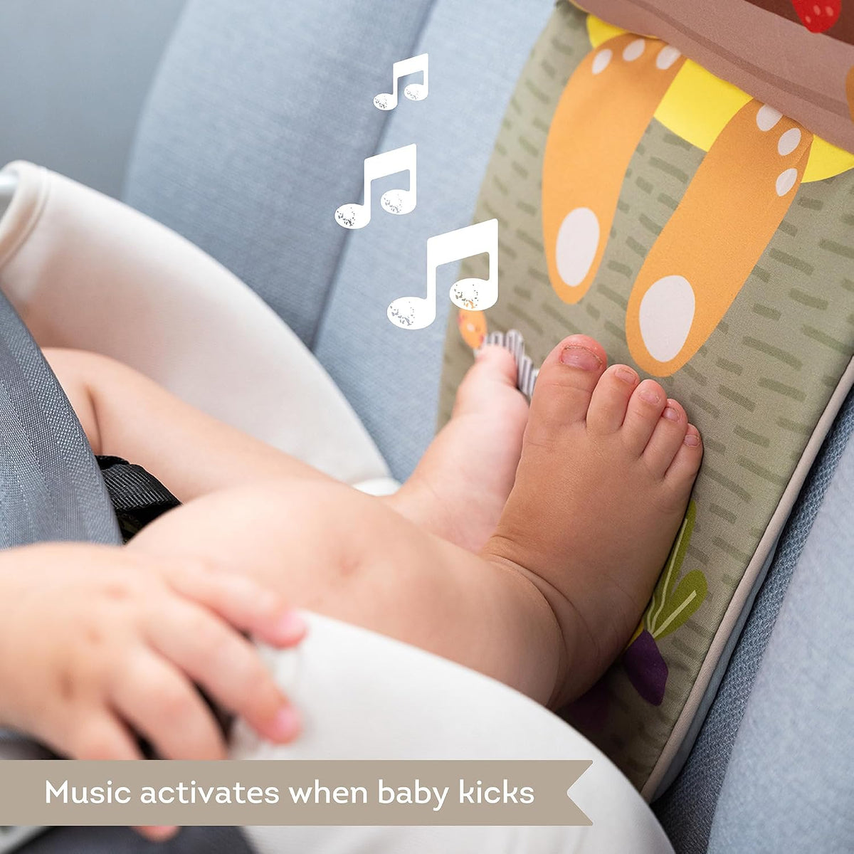 Musical Car Seat Toys for 0-12 Month Old Babies - Activity Center with Sensory Soft Hanging Toys and Mirror - Carseat Gift for Infants