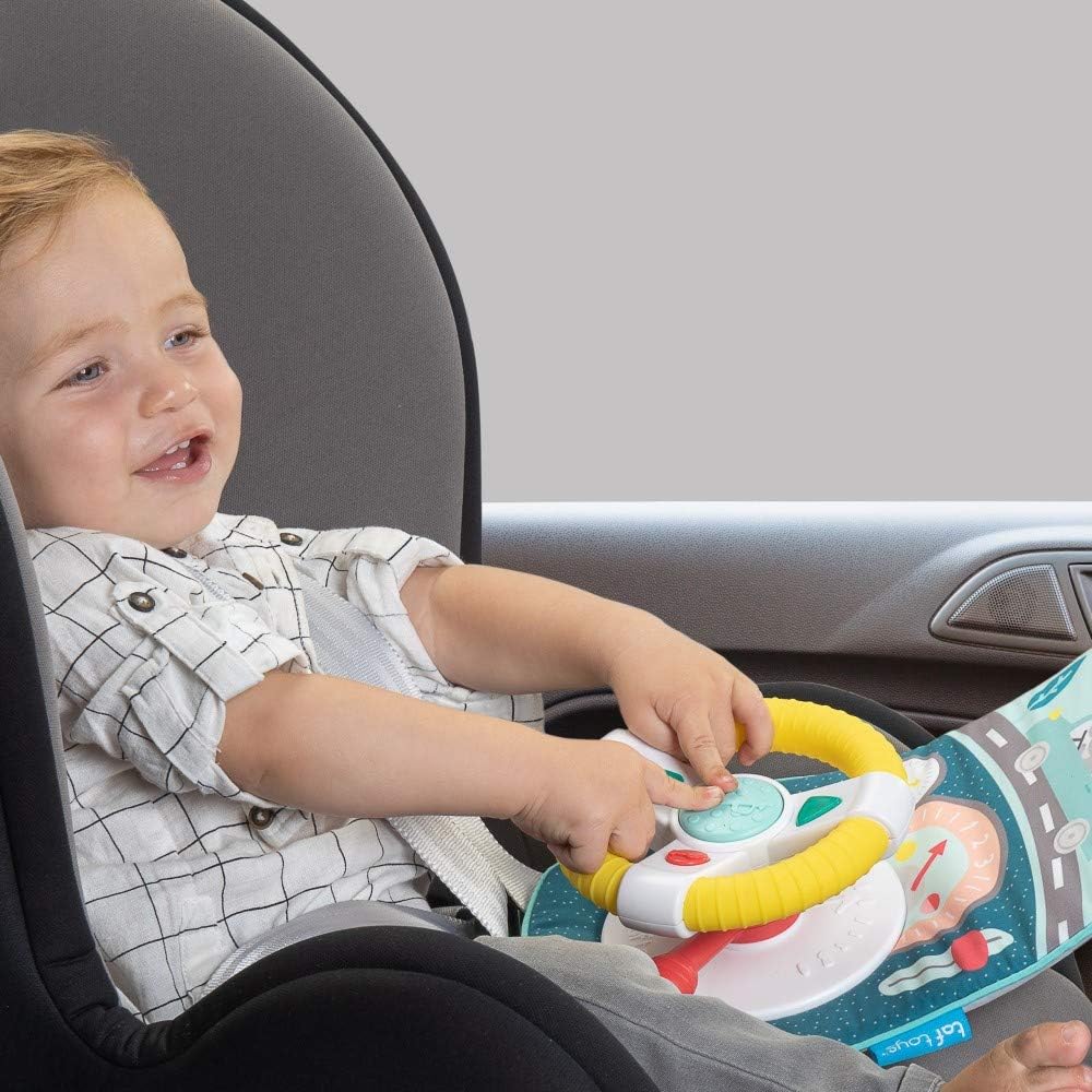 Musical Car Seat Toys for 0-12 Month Old Babies - Activity Center with Sensory Soft Hanging Toys and Mirror - Carseat Gift for Infants